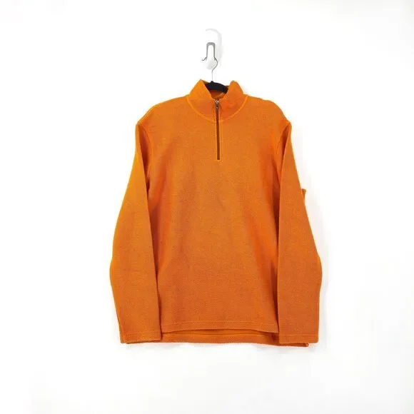 Ted Baker Men 4 Millom Jumper Sweater Orange Half Zip Golf Pullover Textured NEW